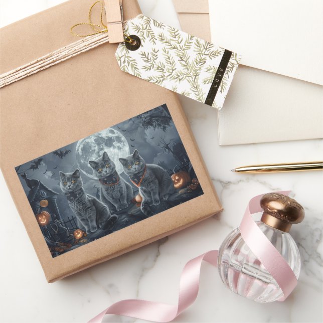 Halloween Spooky Rechteckiger Aufkleber (Schenken)