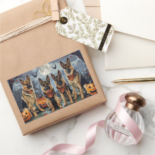 Halloween Spooky Rechteckiger Aufkleber