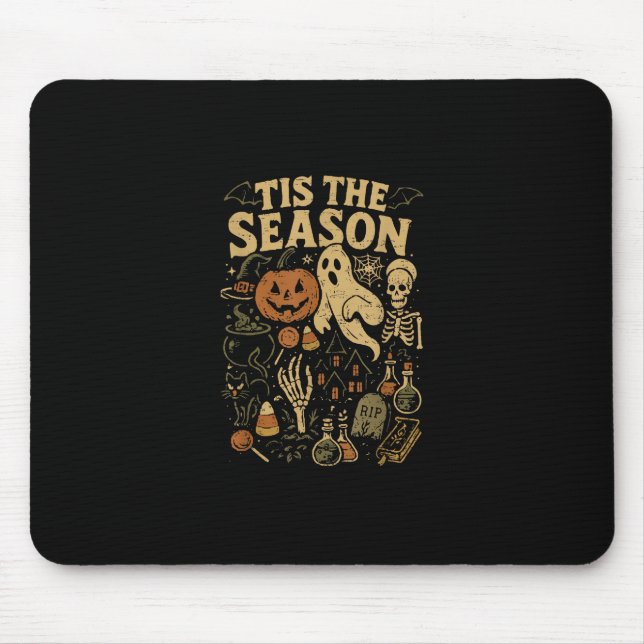 Halloween Spooky Season Pumpkin Witch Tis The Seas Mousepad (Vorne)