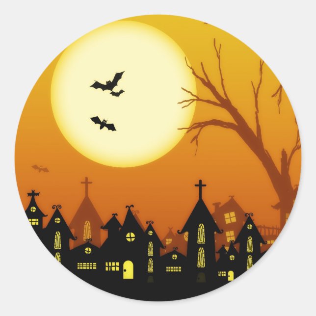 Halloween Spooky Silhouetten Sticker (Vorderseite)