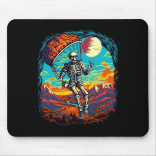 Halloween Spooky Skeleton Paragliding Skydiving Mousepad