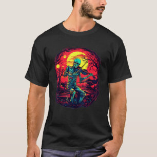Halloween Spooky Skeleton Violine Viola Fid T-Shirt