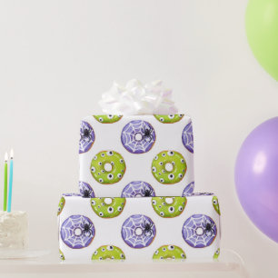 Halloween Spooky Spider & Green Mit Augen Monster  Geschenkpapier