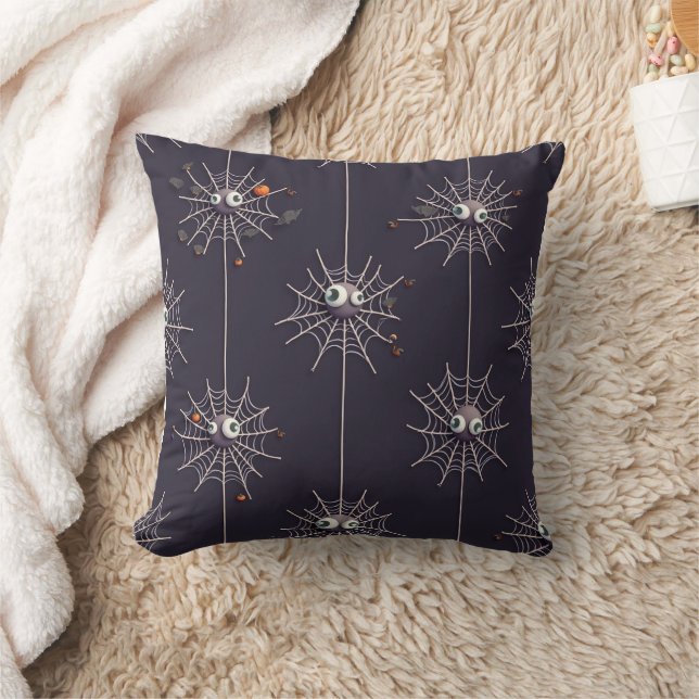 Halloween Spooky Spider und Cobweb Cushion Pillow Kissen (Decke)