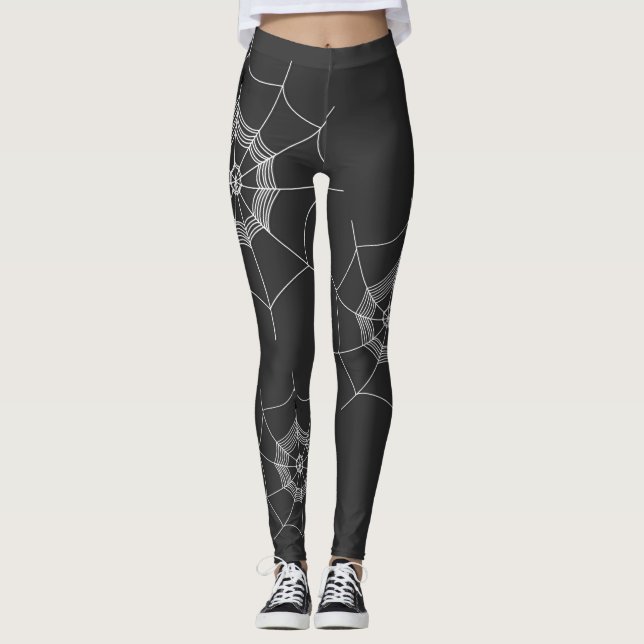 Halloween Spooky Spider Web Beängstigend Whimsical Leggings (Vorderseite)