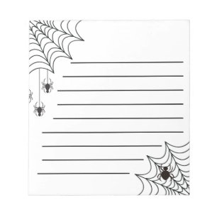 Halloween Spooky Spider Web Lined Paper Notepad Notizblock