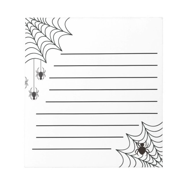 Halloween Spooky Spider Web Lined Paper Notepad Notizblock (Vorderseite)