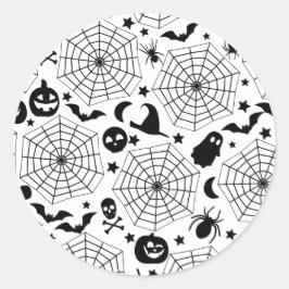 Halloween Spooky Spidernetze Runder Aufkleber