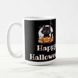 Halloween spooky spirit with adorable black cat kaffeetasse