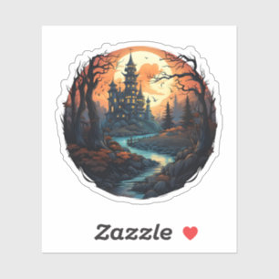 Halloween Spooky Spuk House Aufkleber