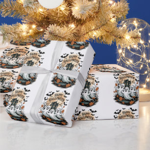 Halloween Spooky Spuk House Ghost und Fleet Geschenkpapier