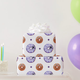 Halloween Spooky Sweet Spider & Monster Donut Geschenkpapier