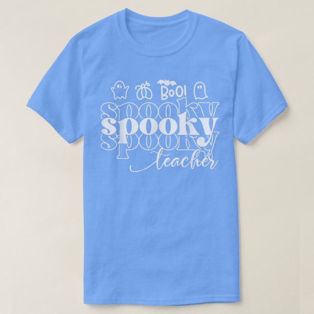 Halloween Spooky Teacher Retro Trick oder Lehre T-Shirt (Design vorne)
