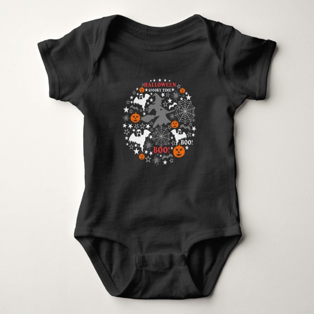 Halloween Spooky Time Baby Strampler (Vorderseite)