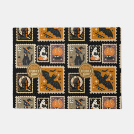 Halloween Spooky Time Postal Briefmarke Geister Ba Fußmatte