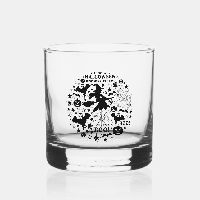 Halloween Spooky Time Whiskyglas (Vorderseite)