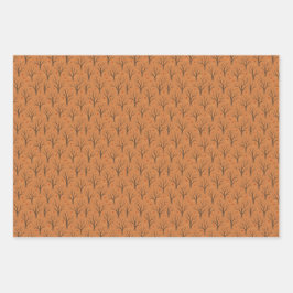 Halloween Spooky Trees Moon 3-Blatt Set Geschenkwr Geschenkpapier Set