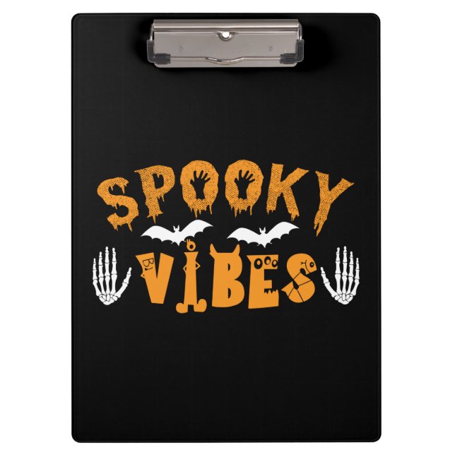 Halloween Spooky Vibes Geburtstag Klemmbrett (Vorderseite)