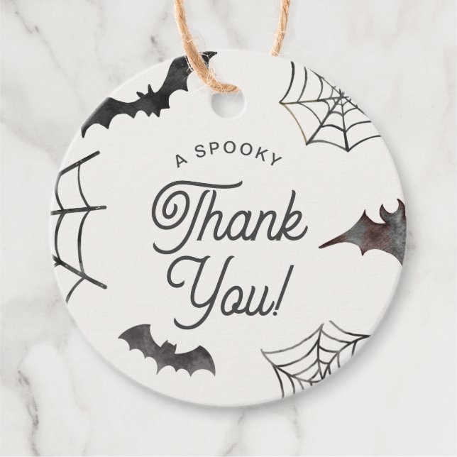 Halloween Spooky Vielen Dank Lila Fledermäuse & Sp Geschenkanhänger (Vorderseite)