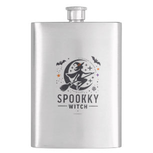 Halloween Spooky Witch Design - Auf dem Zimmer fli Flachmann