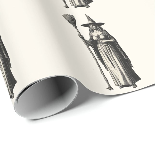 Halloween Spooky Witz a Vollmond Geschenkpapier (Rolleneckpunkt)
