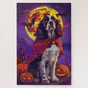 Halloween Springer Spaniel Vampire Pumpkins Beängs Puzzle