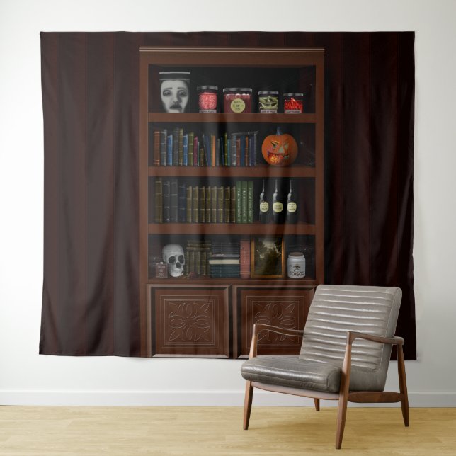Halloween-Spuk Bibliothek Wandteppich (Beispiel (Horizontal))