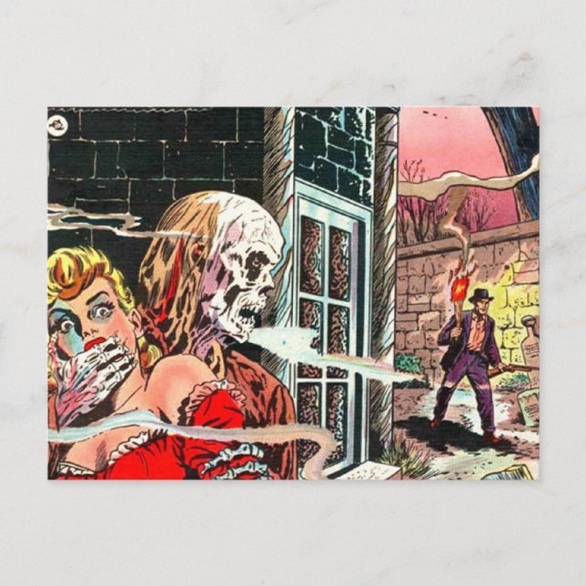 Halloween-Spuk Comic Postkarte (Vorderseite)