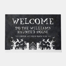 Halloween Spuk Familienname Empfang Fußmatte
