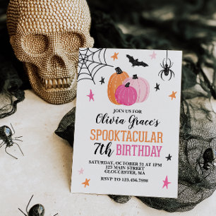 Halloween Spuk-Geburtstagsparty Mädchen Geburtstag Einladung