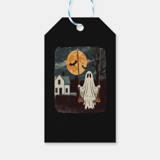 Halloween Spuk Ghost Swing Geschenkanhänger (Vorderseite)