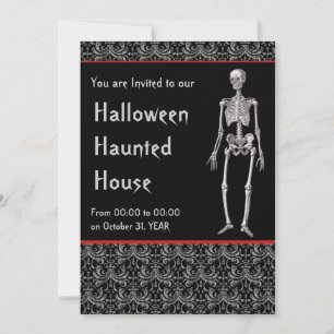 Halloween Spuk Haus Einladung mit Skeletten