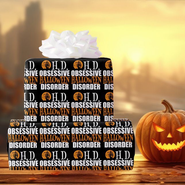 Halloween Spuk Haus Schwarz Geschenkpapier (Von Creator hochgeladen)