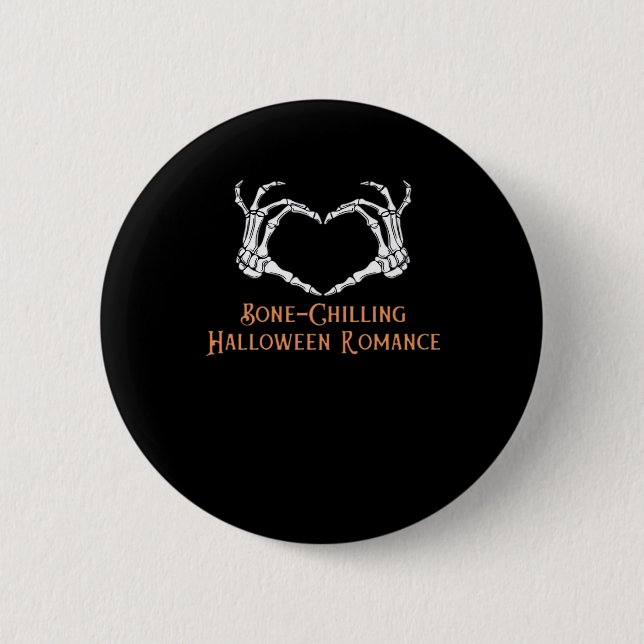 Halloween Spuk Heart Skeletal Knochen Chilling Cla Button (Vorderseite)