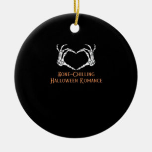 Halloween Spuk Heart Skeletal Knochen Chilling Cla Keramik Ornament