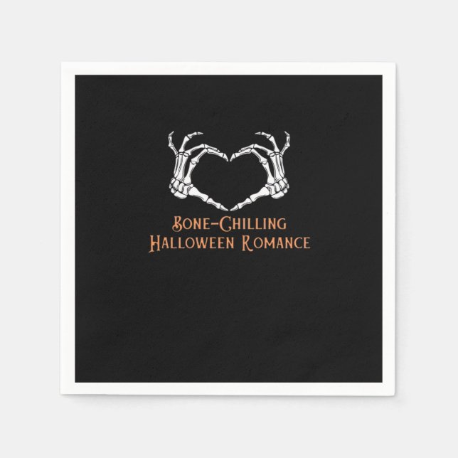 Halloween Spuk Heart Skeletal Knochen Chilling Cla Serviette (Vorderseite)