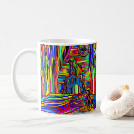 Halloween Spuk House Beängstigend Abstrakt farbenf Kaffeetasse