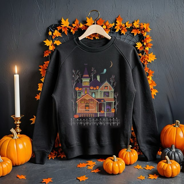 Halloween Spuk House Black Sweatshirt (Von Creator hochgeladen)