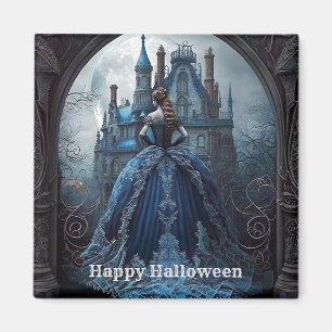 Halloween Spuk House Blue Night Beängstigend Magnet