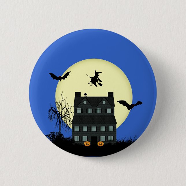 Halloween Spuk House Buttone / Abzeichen Button (Vorderseite)