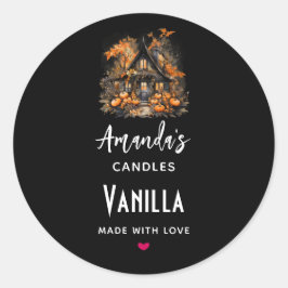 Halloween Spuk House Candle Business Runder Aufkleber