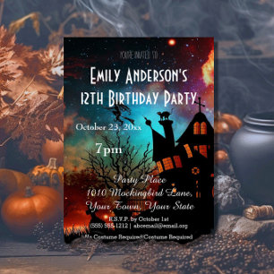 Halloween Spuk House Cosmic Geburtstag Einladung