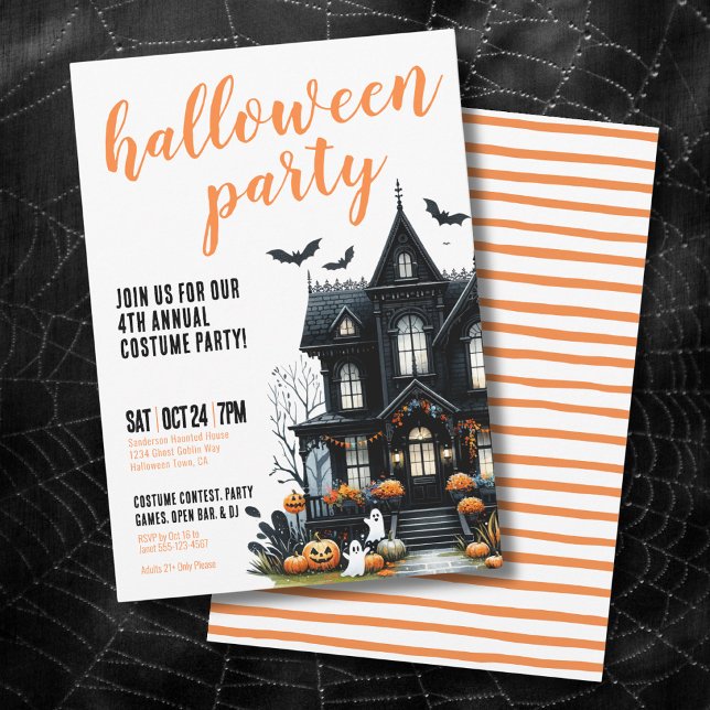 Halloween Spuk House Costume Party Einladung (Halloween Haunted House Costume Party Invitation)