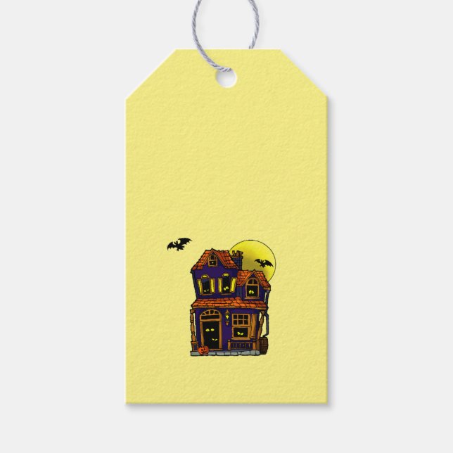 Halloween Spuk House-Geschenkmarke Geschenkanhänger (Vorderseite)