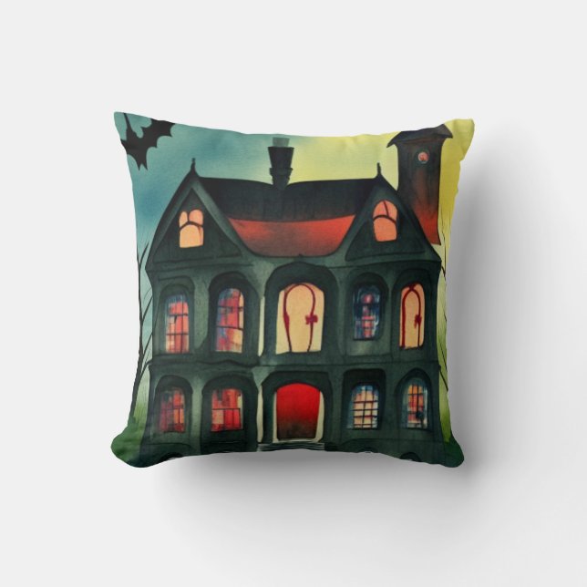 Halloween Spuk House Kissen (Vorderseite)