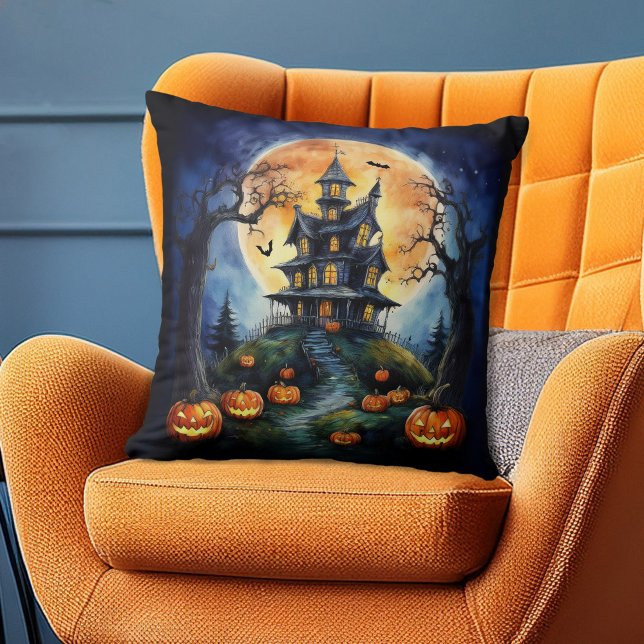 Halloween Spuk House mit Pumpkins Kissen (Von Creator hochgeladen)