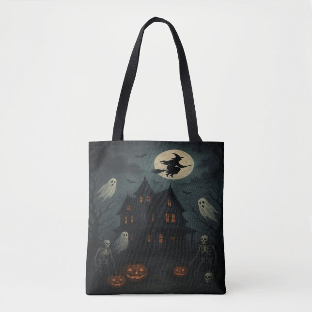Halloween Spuk House Motif Tote Bag (Vorderseite)