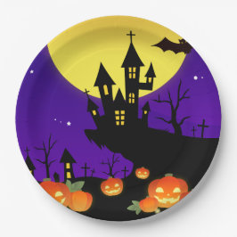 Halloween Spuk House Pappteller