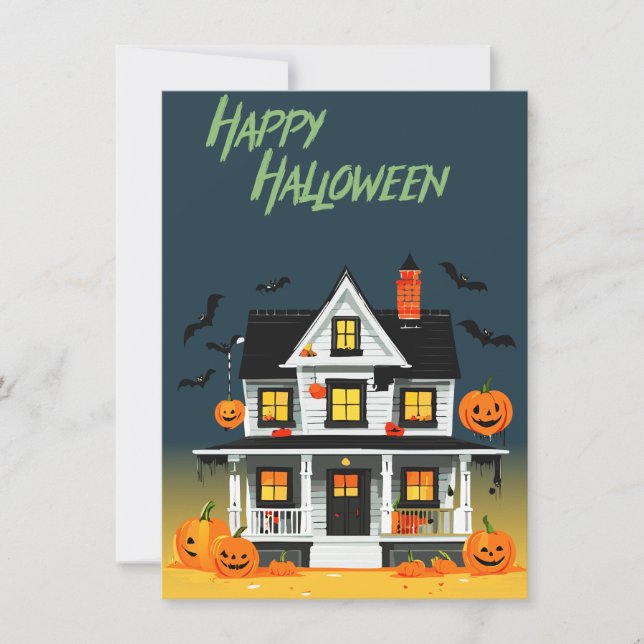 Halloween Spuk House Party Einladung (Vorderseite)