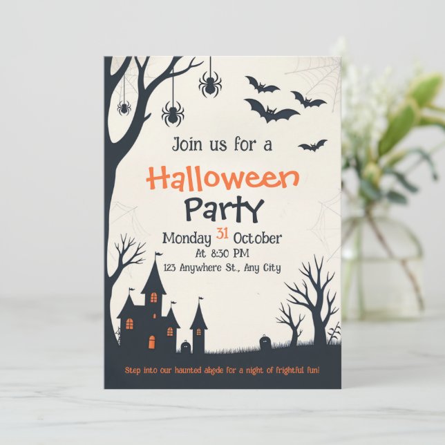 Halloween Spuk House Party Einladung (Stehend Vorderseite)